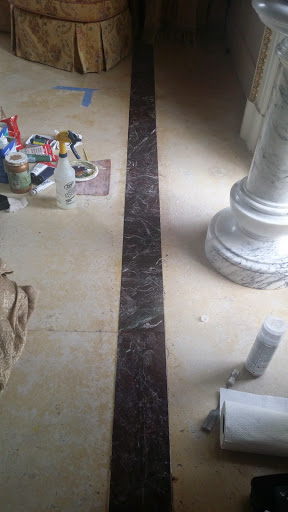 Damaged marble floor repair